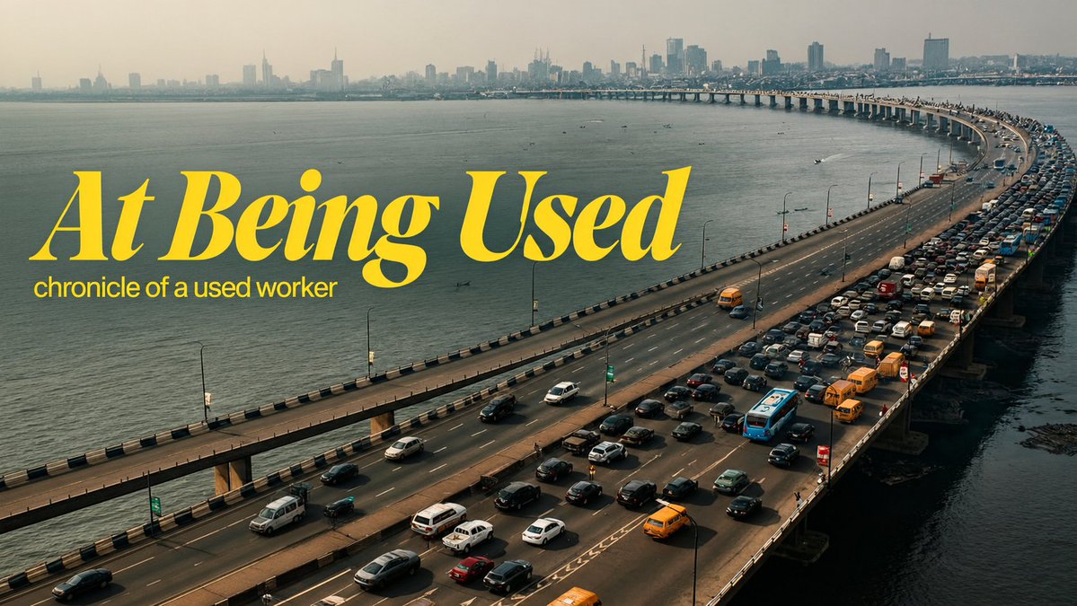 n0tdapo's tweet photo. How much of yourself can you lose just trying to make a living?

“At Being Used” follows Ada, a young woman in Lagos who spends hours stuck in traffic, exhausted before her workday even begins. Until she gets an opportunity that changes what work looks like for her.

read it here: https://t.co/FZfMf4dO1b

@cashi @AmieWind

#CashiWritingContest