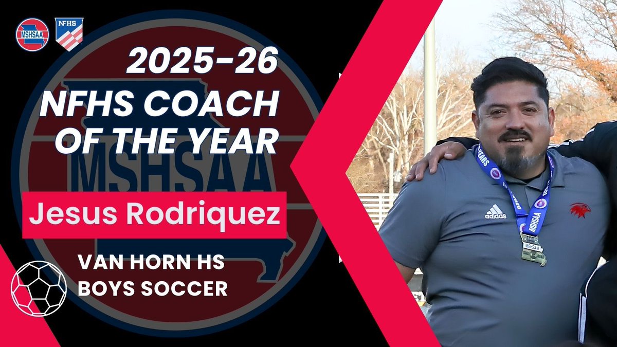 MSHSAAOrg's tweet photo. ✨Last night, MSHSAA proudly presented Jesus Rodriguez of Van Horn High School with the 2025-26 NFHS MSHSAA Boys Soccer Coach of the Year award! ✨ #MOmentum #MSHSAAccomplished https://t.co/6IUhcf0o9v