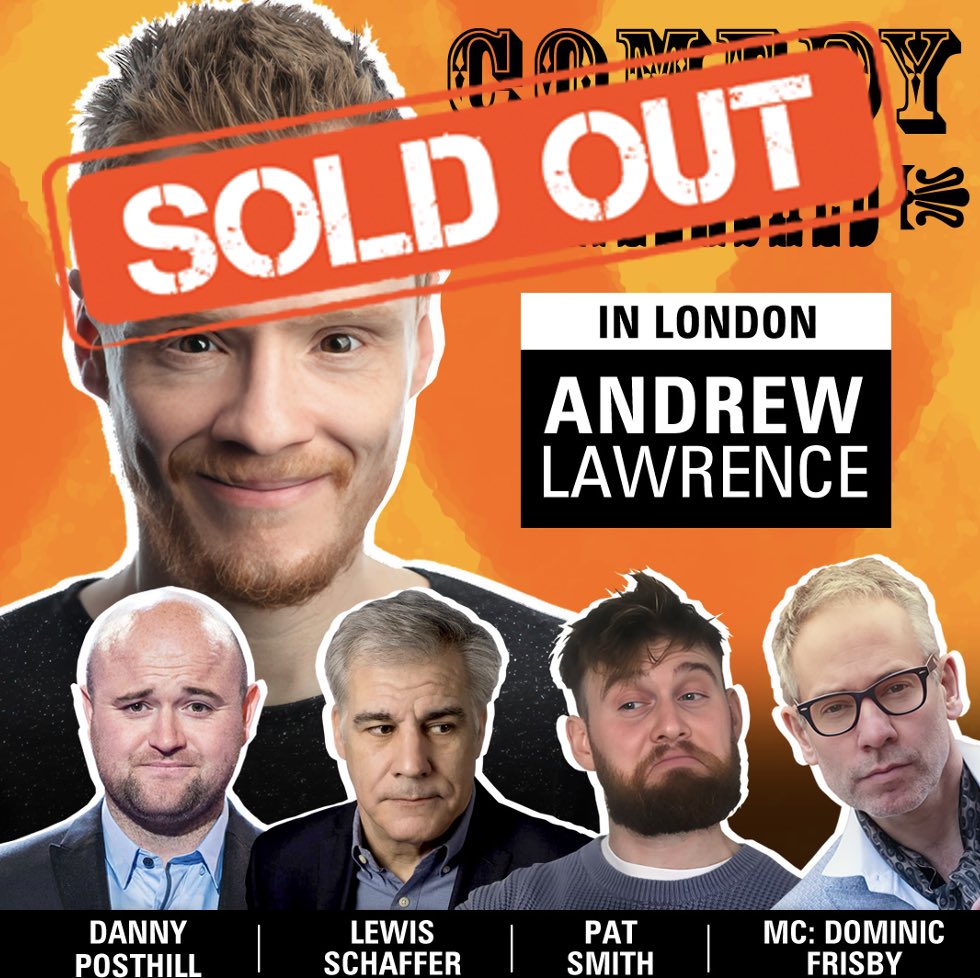 UnleashedComedy's tweet photo. Andrew Lawrence has SOLD OUT 
(shocking behaviour)
Tickets selling fast for 
10th Nov Geoff Norcott, don’t miss out
🎟️👉 https://t.co/YmbzxfuWEl https://t.co/FR5LzrSUko