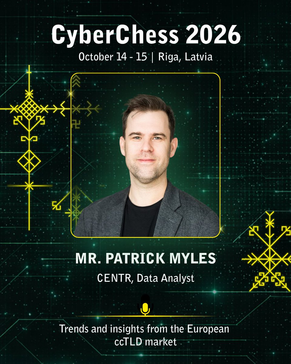 certlv's tweet photo. #CyberChess2026 ietvaros #BalticDomainDays 14. oktobrī pulcēs domēnu nozares profesionāļus, lai runātu par Eiropas ccTLD tendencēm, domēnu reģistru pieredzi, sadarbību un kopīgajiem izaicinājumiem.
📅 Programma un reģistrācija dalībai tiešsaistē: https://t.co/233iVEUOCj https://t.co/Fzs37Nnlg3