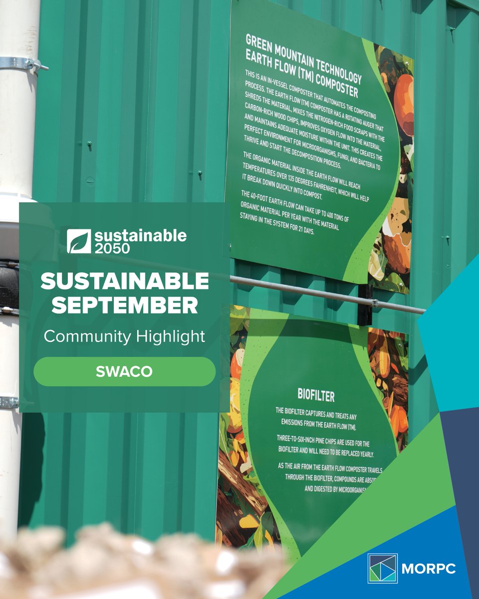 MORPC's tweet photo. Sustainable September Spotlight: SWACO 
Nearly 1 million pounds of food waste arrive at the Franklin County Sanitary Landfill every day. To help keep food waste out of landfills, SWACO is expanding composting options and making food waste drop-off more accessible for residents. https://t.co/BeeTZYSB35