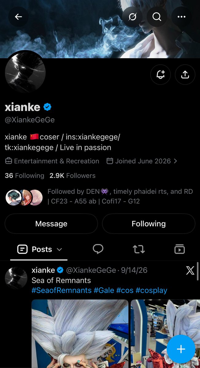 zephryux's tweet photo. In case you guys didn’t know, Xianke (well known for his Mydei cosplays) has a twitter account! Unfortunately twitter’s been restricting his account so many people aren’t aware he’s on this app too 🙁 https://t.co/WJZ0NxJUiR