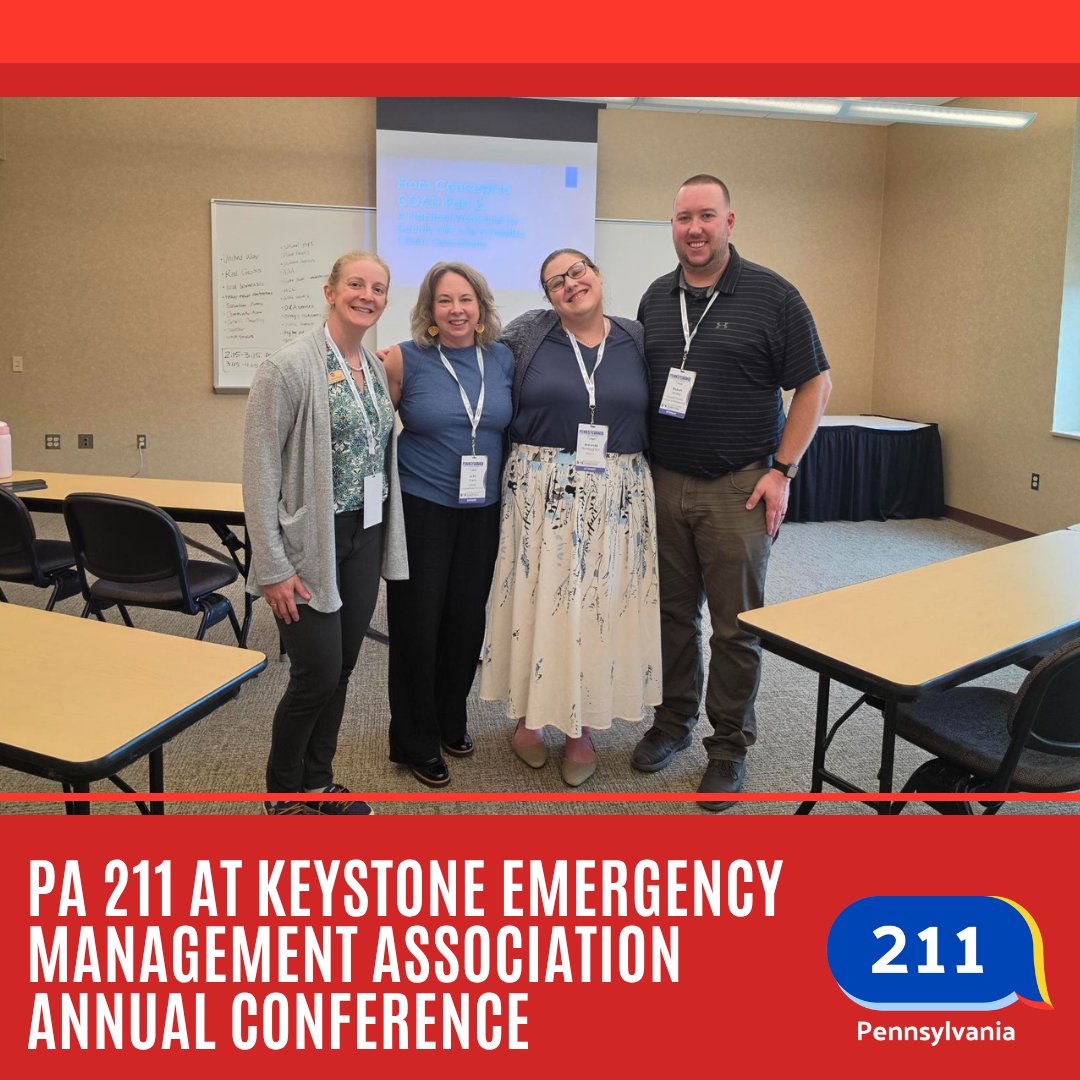 PA211GetHelp's tweet photo. PA 211 was proud to attend #KEMACon2026, joining emergency management and public safety professionals from across Pennsylvania to strengthen partnerships and support community preparedness. https://t.co/BVVWwWnlrN