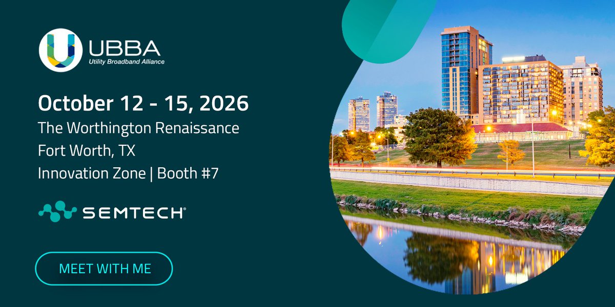 SemtechCorp's tweet photo. Heading to UBBA Summit & Plugfest? Let's connect! 🤝 Find Semtech at Booth 7 in the Innovation Zone to talk utility networking and how AirLink is helping utilities modernize and secure their communications.
#Semtech #UBBA2026 #UtilityTelecom #CriticalInfrastructure https://t.co/h5oBtNK0Cl