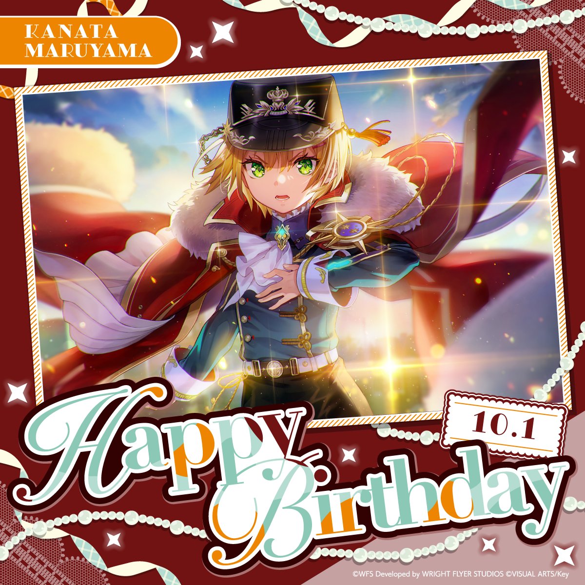 heavenburnsred's tweet photo. 🎊🎂HAPPY BIRTHDAY！！🎂🎊

本日10月1日は、
第31F部隊所属 丸山奏多の誕生日🎉

ゲーム内では、デイリーログインボーナスにて当日限定の専用セリフも登場！(※AM4:00〜)✨
ログインしてチェック♪

#ヘブバン #丸山奏多生誕祭2026 https://t.co/0119JtbCJy