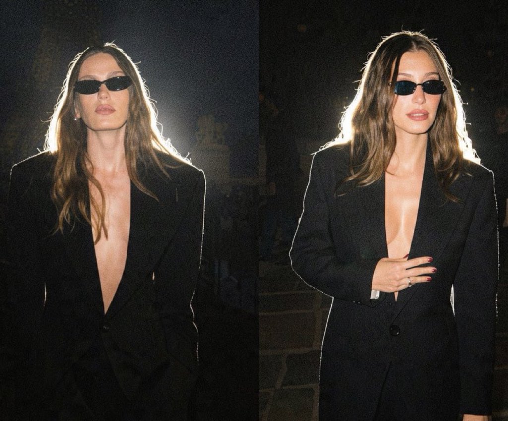 HVMHaber's tweet photo. Serenay Sarıkaya ve Hailey Bieber, Paris'te katıldıkları defilede pişti oldu. https://t.co/Bq8A1XZh54