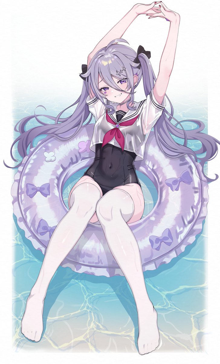 Castella_yaki's tweet photo. last swimsuit art before spooky month~ https://t.co/yBYW83hO0U