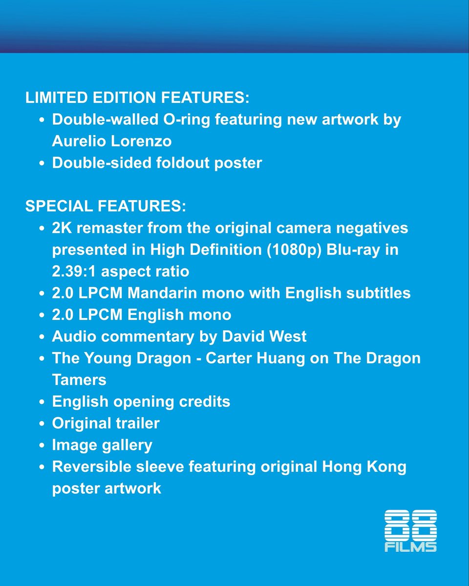 88_Films's tweet photo. ***NEW TITLE ANNOUNCEMENT***

The Dragon Tamers (1975)
Blu-ray

🇬🇧 Released: December
🇺🇸 Released: 5th January 

❗️Pre-orders from Amazon, HMV &amp; others will be open Wednesday 7th October❗️

Head to our website for more info on each new release. https://t.co/LxPQGCKQFE