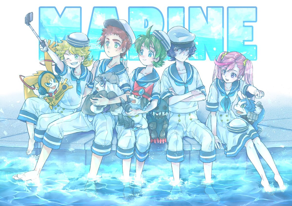 mareari's tweet photo. DIGIMON UNIVERSEアプリモンスターズ放送10周年＆YouTube全話配信決定おめでとう～～～～～♥️💗💛💜💚
今月中に絶対アプモン放送開始から10年お祝い新規絵描くし4枚目のハルくん誕生日絵も色塗りたい…！！！！！！！！！！ https://t.co/FD2gkuCXTs