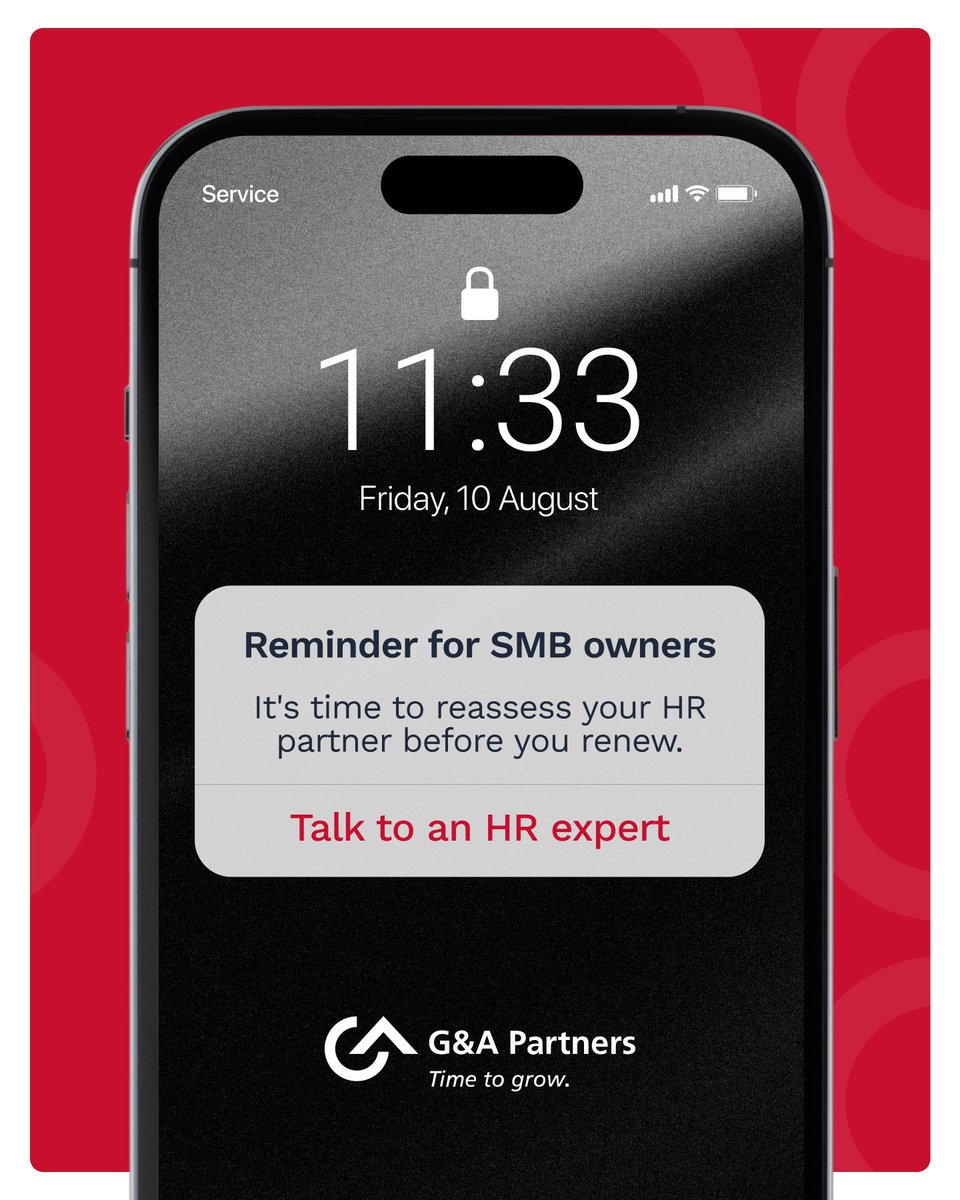 GAPartners's tweet photo. Is your HR partner helping you stay ahead, or just helping you keep up?
 
The right partner doesn't just respond to challenges. They help you anticipate what's next, flag changes before they become problems, and provide support that grows with your business.
 
Ready to get ahead, instead of playing catch-up? Talk to an HR expert: https://t.co/d0GWNAC2Bk