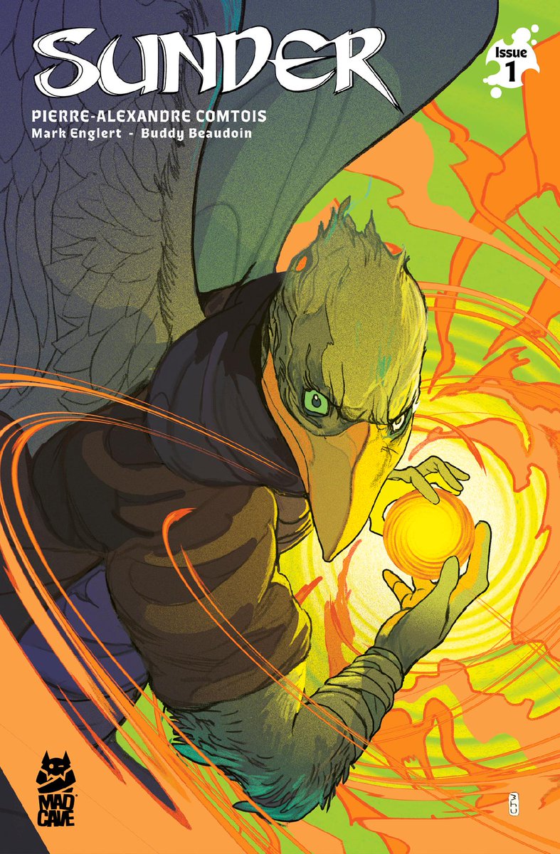 MadCaveStudios's tweet photo. Sunder #1 lands at your #LCS today! Details: https://t.co/l5F7r98gMy

(W) Pierre-Alexandre Comtois
(I) Mark Englert
(L) Buddy Beaudoin

Cover A: Pierre-Alexandre Comtois
Cover B: Daniele Serra
Cover C &amp; D: Christian Ward (standard &amp; foil)
Cover E: Blank sketch cover https://t.co/RdMmEvXbRQ