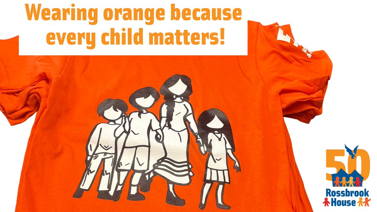 Rossbrook's tweet photo. Today we pay our respects to survivors of the Canadian residential school system. On Orange Shirt Day  we applaud Phyllis Webstad who bravely shared her experience with one particular piece of clothing- and is why we wear orange today.

#orangeshirtday https://t.co/El57N0boKF