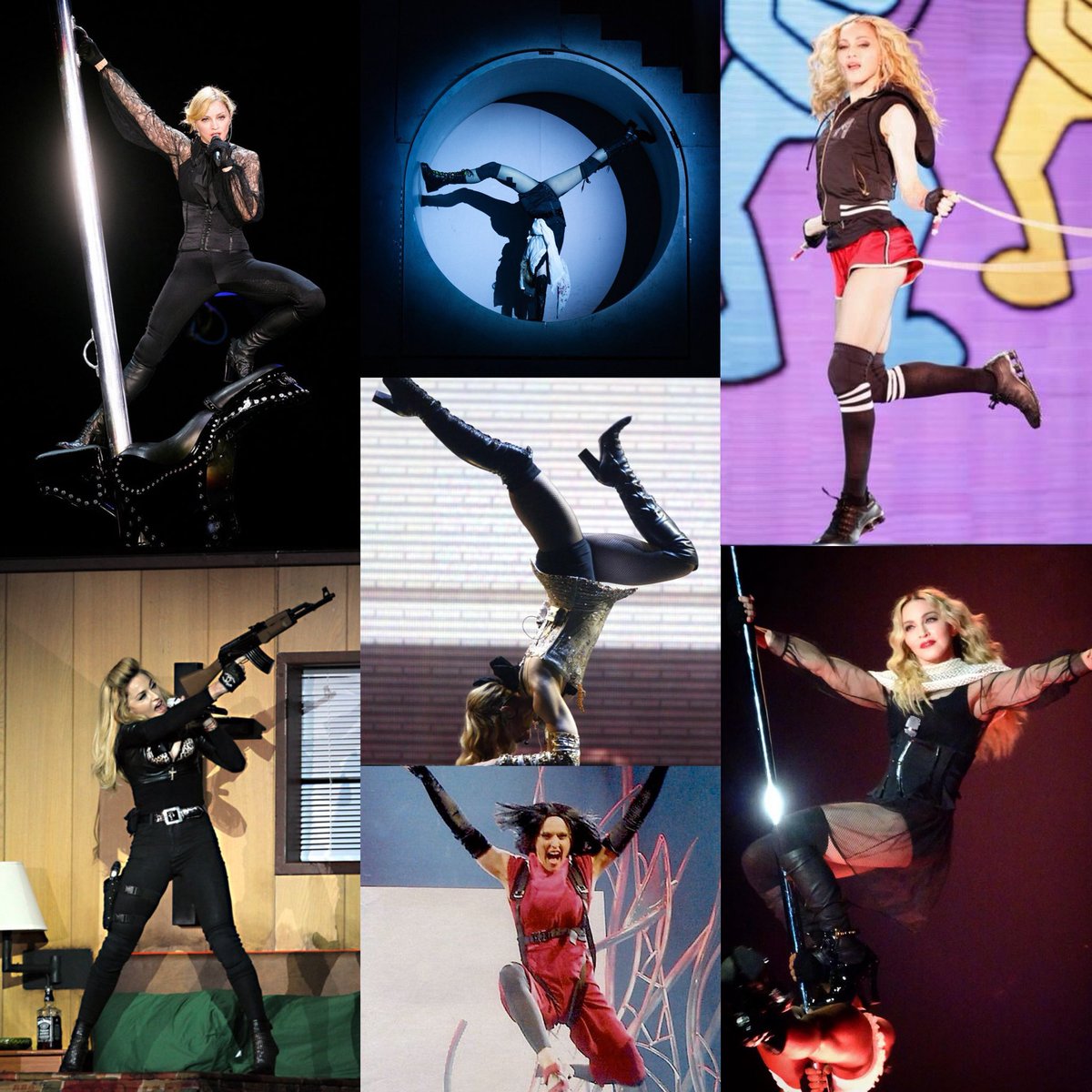 itsreallybruno's tweet photo. Madonna did her most physically demanding tours in her 40s &amp; 50s, when most dancers had already retired. Did them all in high heels, raising the bar even higher.
She redefined what physical strength, stamina, and artistry look like in pop music. 

She’s STILL doing it in her 60s. https://t.co/cR747UT9qS