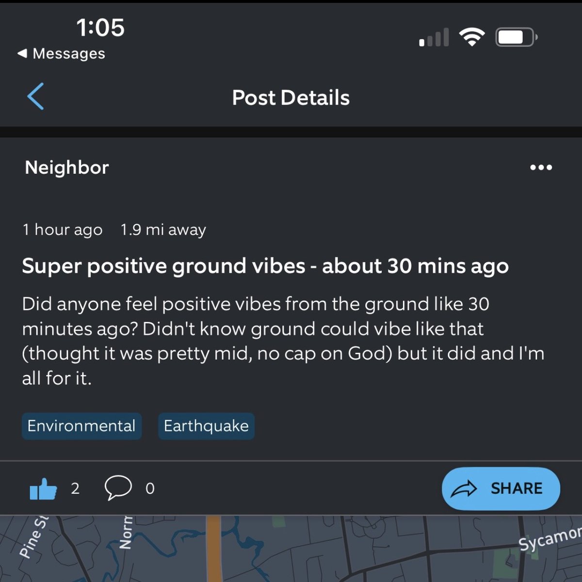 ihavezeroxp's tweet photo. Thinking about the April 5th 2024 New Jersey earthquake when people were on the Ring Neighbors app posting stuff like this https://t.co/CnIxq0uKMq