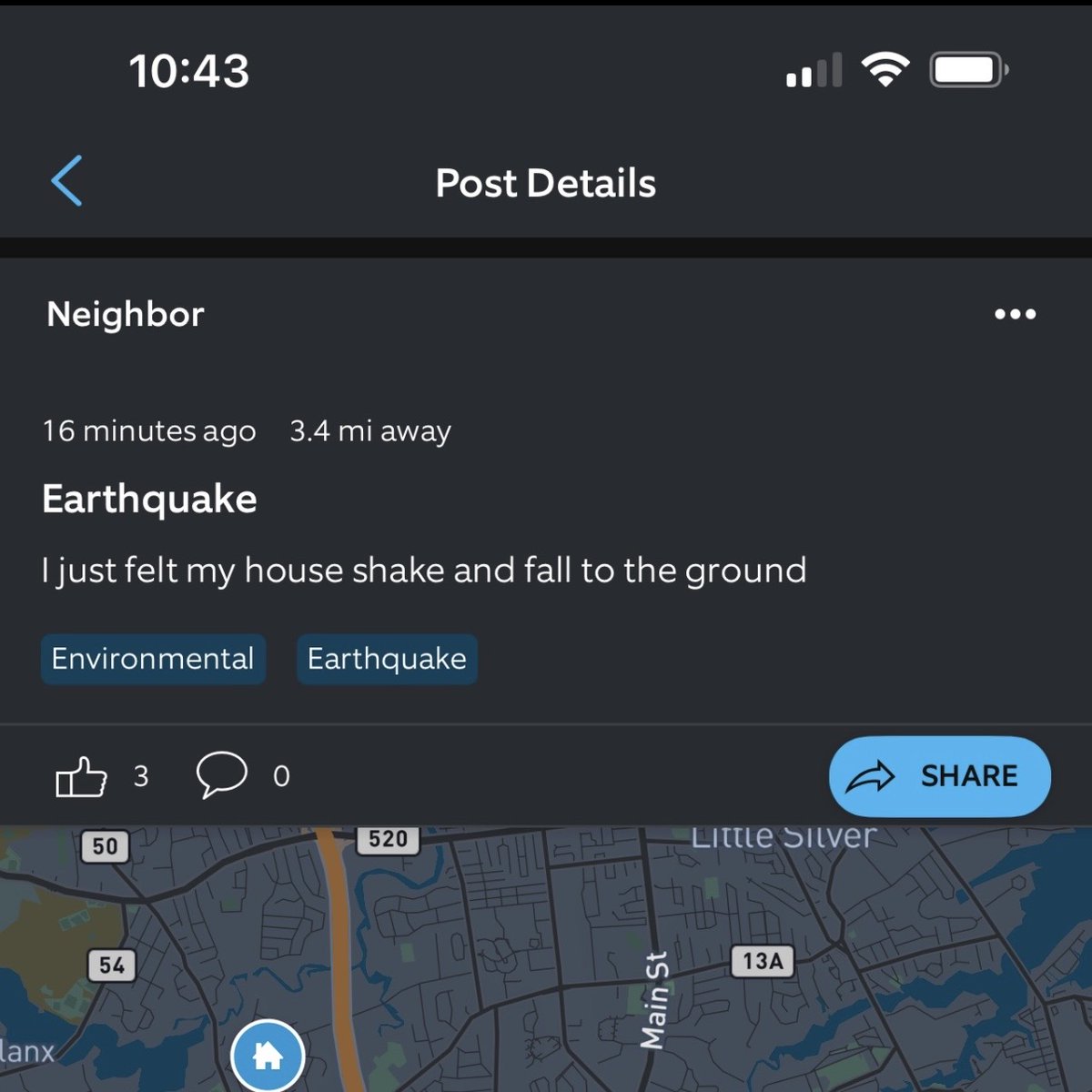 ihavezeroxp's tweet photo. Thinking about the April 5th 2024 New Jersey earthquake when people were on the Ring Neighbors app posting stuff like this https://t.co/CnIxq0uKMq