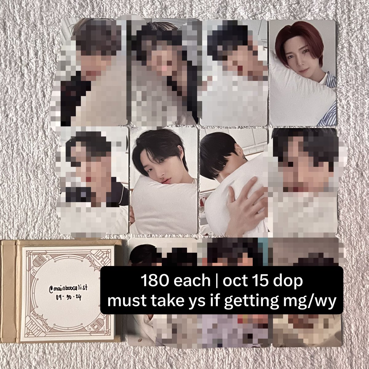 mainboocalist's tweet photo. wts lfb

ateez atiny 6th membership kit pc - 180 each

- oct 15 dop
- secured
- ys must be taken with mg/wy

tags; hongjoong seonghwa yunho yeosang san mingi wooyoung jongho https://t.co/TVYp8uB8Dh