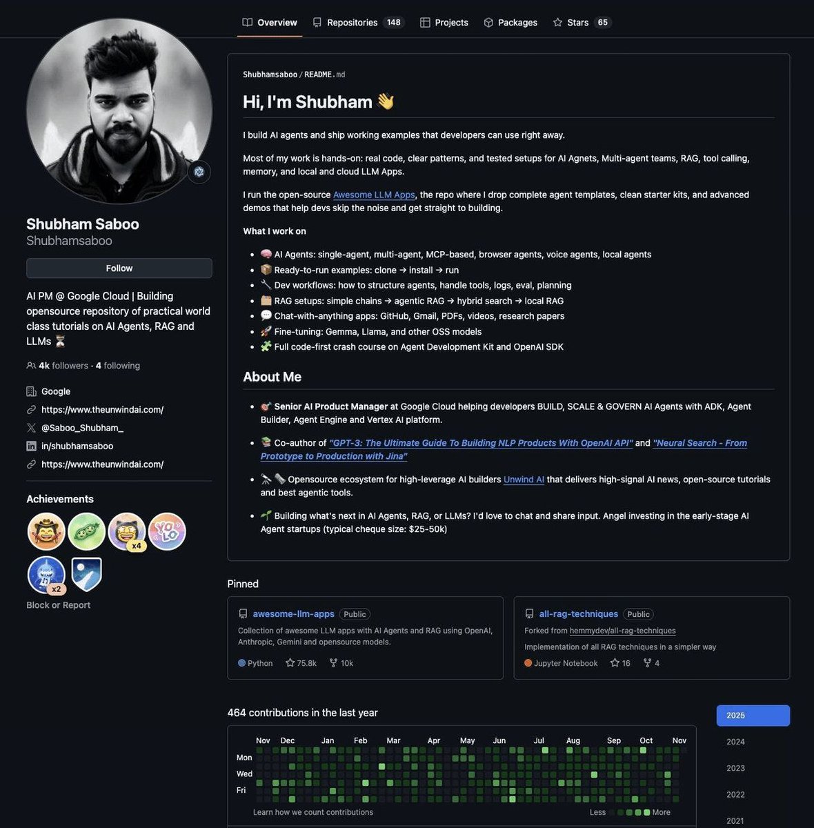 aakashgupta's tweet photo. All PM candidates have resumes. Only 24% have a GitHub.

When I interviewed 10+ AI PM leaders at top companies, the hiring managers told me the same thing: if there's a GitHub linked, they will check it.

Shubham Saboo went from Dev Rel to senior AI PM at Google in 3 months. Google reached out because of his GitHub, and because of the way he shared his work on X.

You don't need one his size. PMs I placed at OpenAI, Anthropic and Meta AI all had GitHubs. None of them had 76K-star repos.

Build one small thing a week. A new prompt in your prompt library counts.

How to build yours:
https://t.co/U5X8U3Pqbs