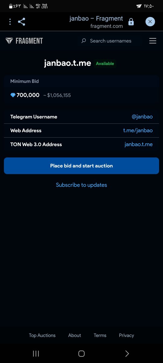 m_isapoor's tweet photo. JANBAO

A rare 6-letter Telegram username.

Clean. Memorable. Brandable.

💎 700,000 TON

🔗 https://t.co/HTfCYI8Qwp

For serious collectors only. https://t.co/Od8GfaydUu