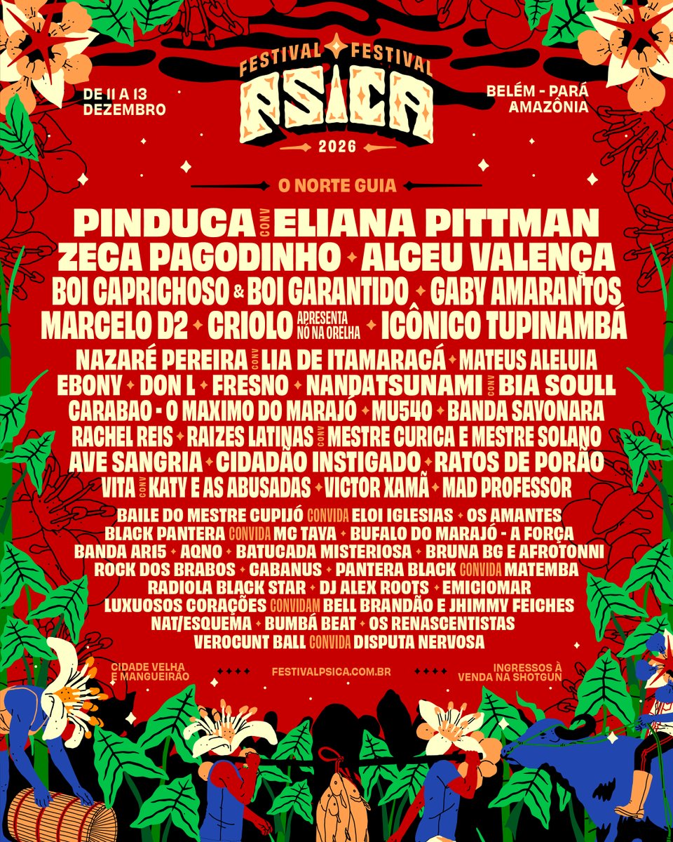 festivalpsica's tweet photo. o norte guiou e o psica avisou: LINEUP NO MUNDO!💥

chegou a hora de matar a tua curiosidade🫵🏿e se preparar pra curtir três dias de atrações com esse line icônico. me conta: tu tá selade no psi, mo?

🔥faz o teu corre e garante teu ingresso porque pedrada não vai faltar https://t.co/OhVLvAuV5h