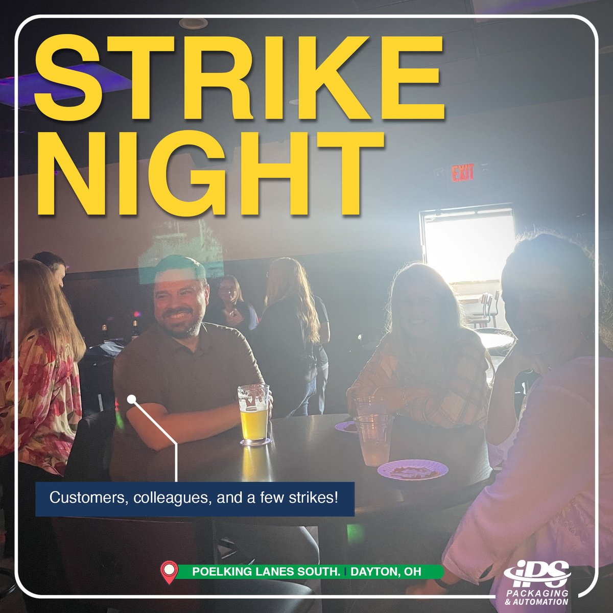 IPSpackaging's tweet photo. Last week, our IPS Union team had the chance to spend an evening with customers at our Customer Appreciation Event at Poelking Lanes South in Dayton, Ohio.

#CustomerAppreciation #CustomerPartnership #PackagingPartners #DaytonOhio #PackagingIsAwesome https://t.co/FKdTAvEwnE