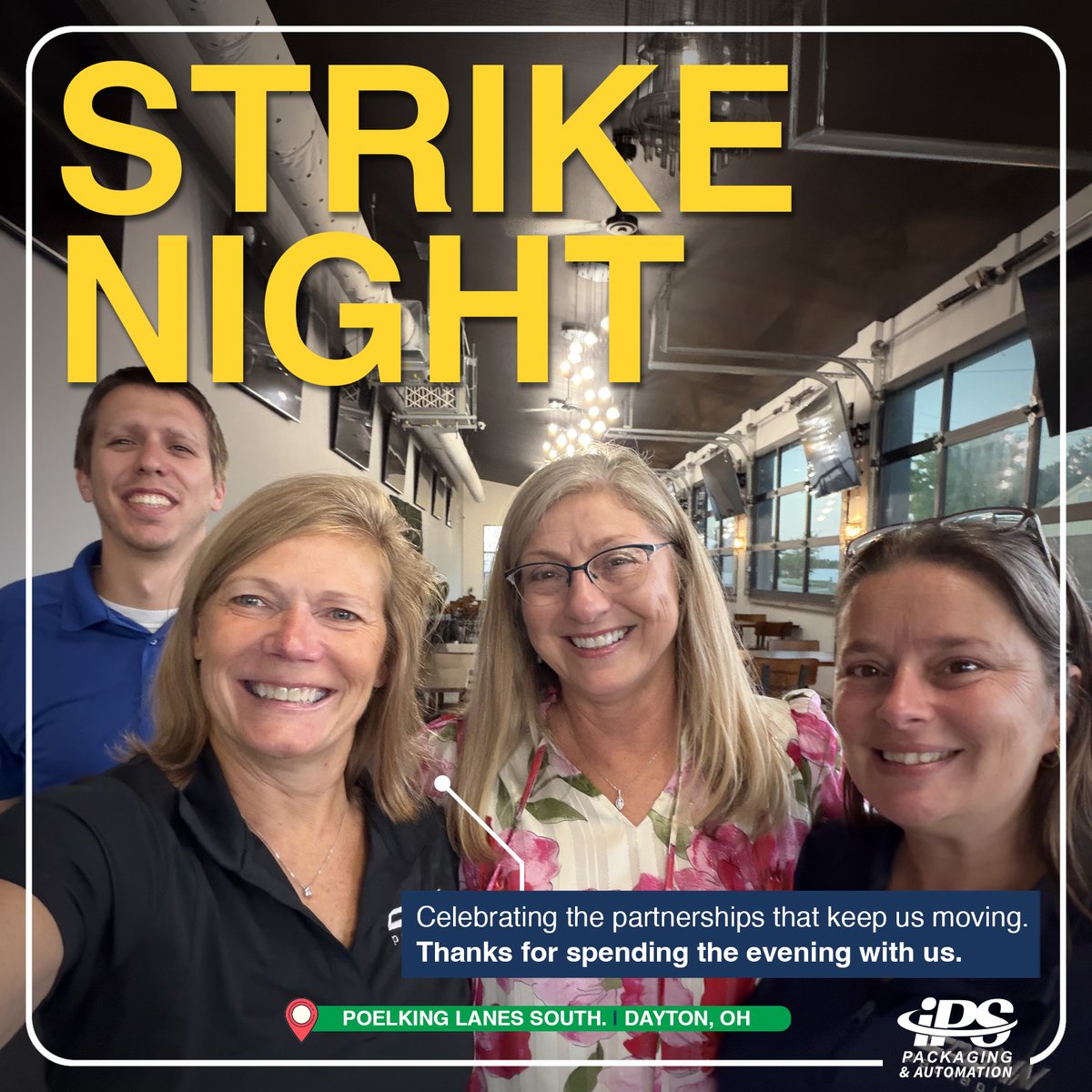 IPSpackaging's tweet photo. Last week, our IPS Union team had the chance to spend an evening with customers at our Customer Appreciation Event at Poelking Lanes South in Dayton, Ohio.

#CustomerAppreciation #CustomerPartnership #PackagingPartners #DaytonOhio #PackagingIsAwesome https://t.co/FKdTAvEwnE