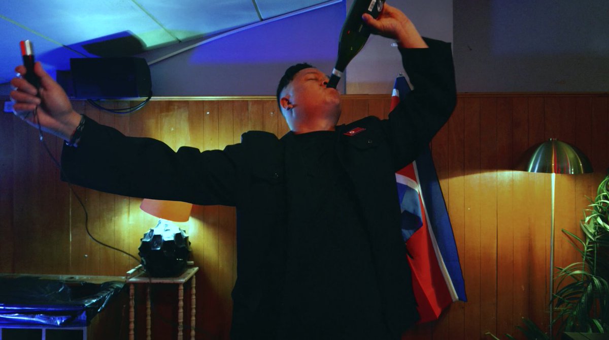stereoboard's tweet photo. .@fatdog_fatdog have shared a video for new track Heart of Darkness featuring a Kim Jong Un impersonator, karaoke and, naturally, rockets: https://t.co/rnW5odAl8D https://t.co/mXiuJnsumX