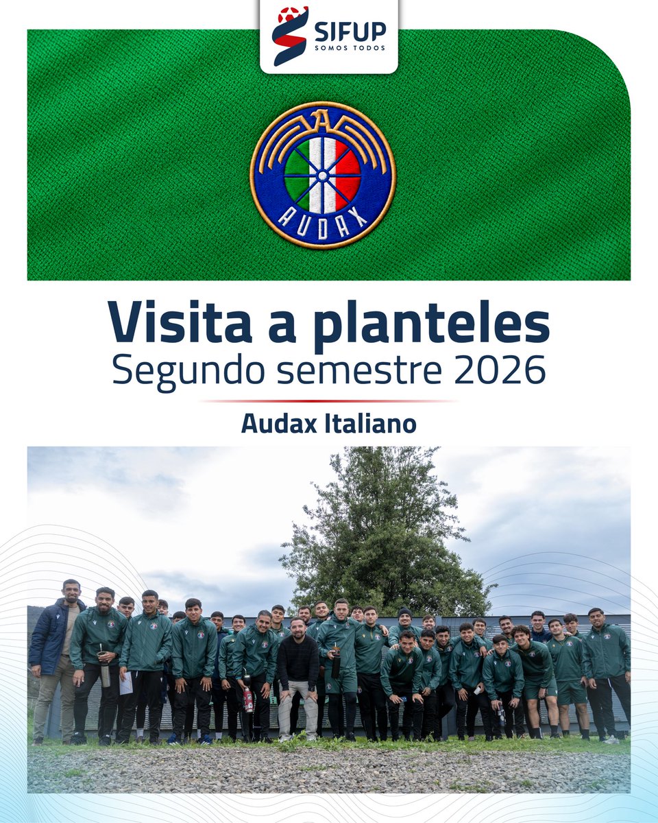 sifup's tweet photo. Hoy visitamos al plantel de Audax Italiano en el marco de la segunda ronda de visitas a clubes de 2026. La jornada permitió compartir avances del sindicato, informar sobre nuevos beneficios, programas y convocatorias vigentes, además de resolver consultas y escuchar las inquietudes de los jugadores.