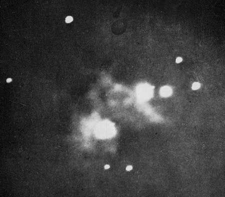 SETIInstitute's tweet photo. #PPOD: The First Photograph of the Orion Nebula 📷️ 

On September 30, 1880, American astronomer Henry Draper captured the first photograph of the Orion Nebula, marking an important milestone in the history of astrophotography. Using an 11-inch Alvan Clark refractor and the relatively new dry-plate photographic process, Draper exposed the plate for 50 minutes to record the bright central region surrounding the Trapezium.

The image may look modest compared with modern views of Orion, and its brightest stars are dramatically overexposed, but photography gave astronomers a new way to record and study the night sky. Draper continued refining his technique, producing increasingly detailed images of the nebula over the next two years and helping open a new era in astronomical observation.

Credit: Henry Draper/Harvard College Observatory Plate Collection

#astronomy