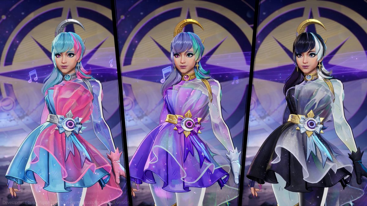 RivalsInfo's tweet photo. ‼️FIRST LOOK: CELESTIAL LUNA CHROMAS

Here's your first look at the editable chromas for the Luna Snow "Lunar Luna" skin, arriving to the game this Thursday at 10:00 PM EDT. #MarvelRivals https://t.co/9m1Br3jP5K