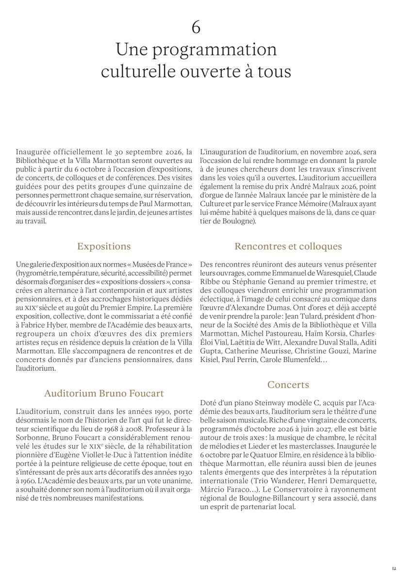 AcadBeauxarts's tweet photo. À partir du 6 octobre, la Bibliothèque et Villa Marmottan accueillera le grand public. Lieu de résidence et de création, elle proposera toute l’année des expositions, concerts, colloques, conférences et visites guidées hebdomadaires. https://t.co/Wc96KBFAQK