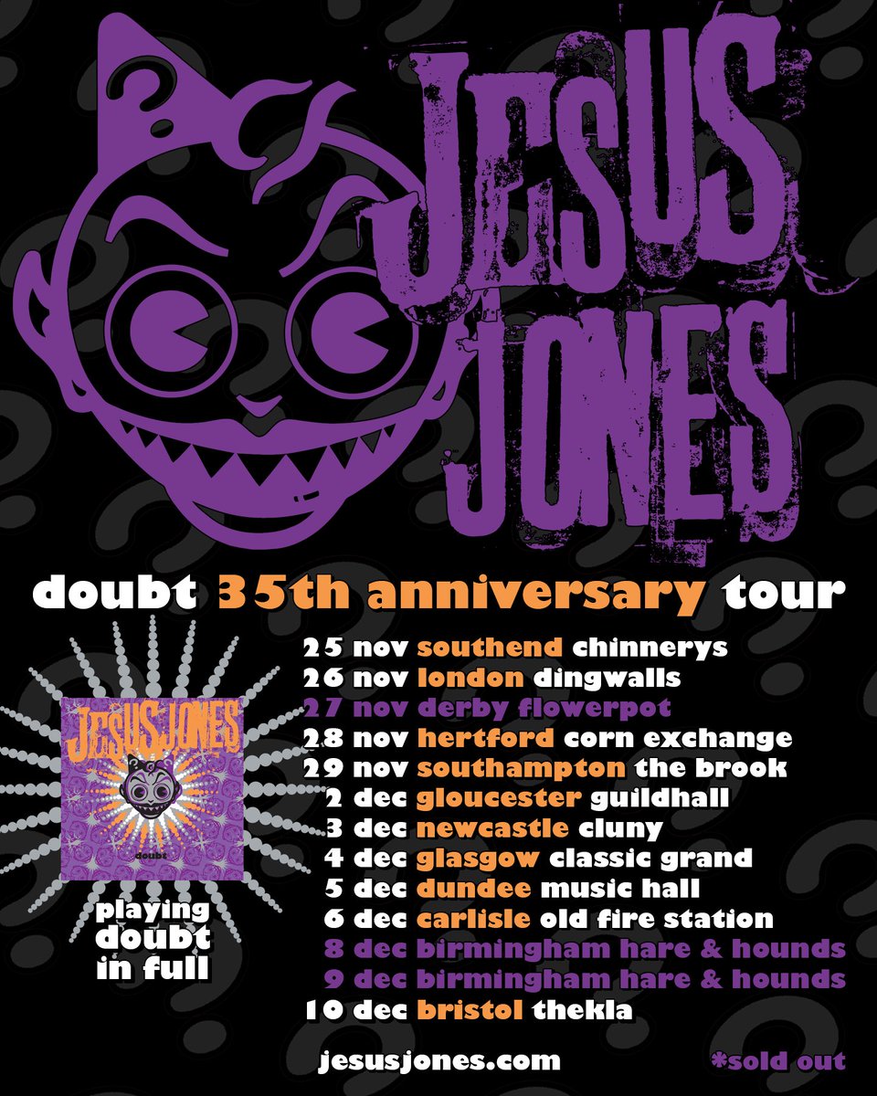 jesusjonesband's tweet photo. #doubt35 is coming - as we celebrate the 35th anniversary of our second album, by taking it back out on the road again, and playing it in full (and chucking in lots of other stuff, too!) join us! https://t.co/n3VwV6jvQq
