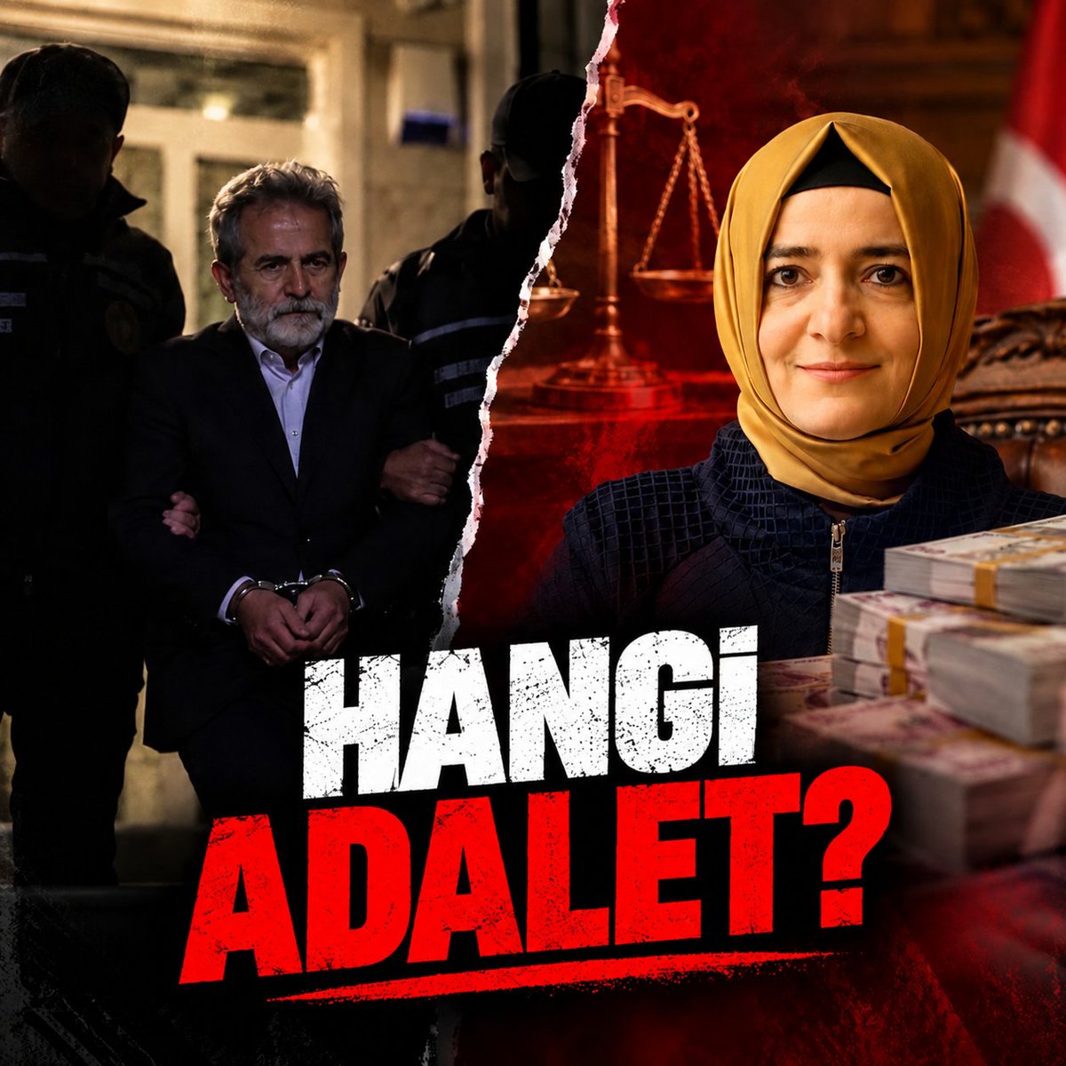 ErkanTrukten's tweet photo. "Bir Bakan Cuma günü istifa edecek" paylaşımı nedeniyle Cumayı Cumartesiye bağlayan gece gazeteci Ali Tarakçı'nın evinde arama yapan, bilgisayar ve telefonlarına el koyan ve onu kelepçeleyerek Sincan Cezaevine atan adalet, Fatma Betül Sayan'ı ifadeye bile çağırmayalı 5 gün oldu. https://t.co/E1O5ApyeEP