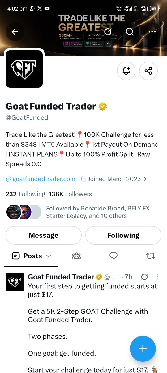 i_fmajor's tweet photo. @Kelvintalent_ @GoatFunded @EdwardXLreal @Techriztm Done ✅ https://t.co/OYYWNcikqU