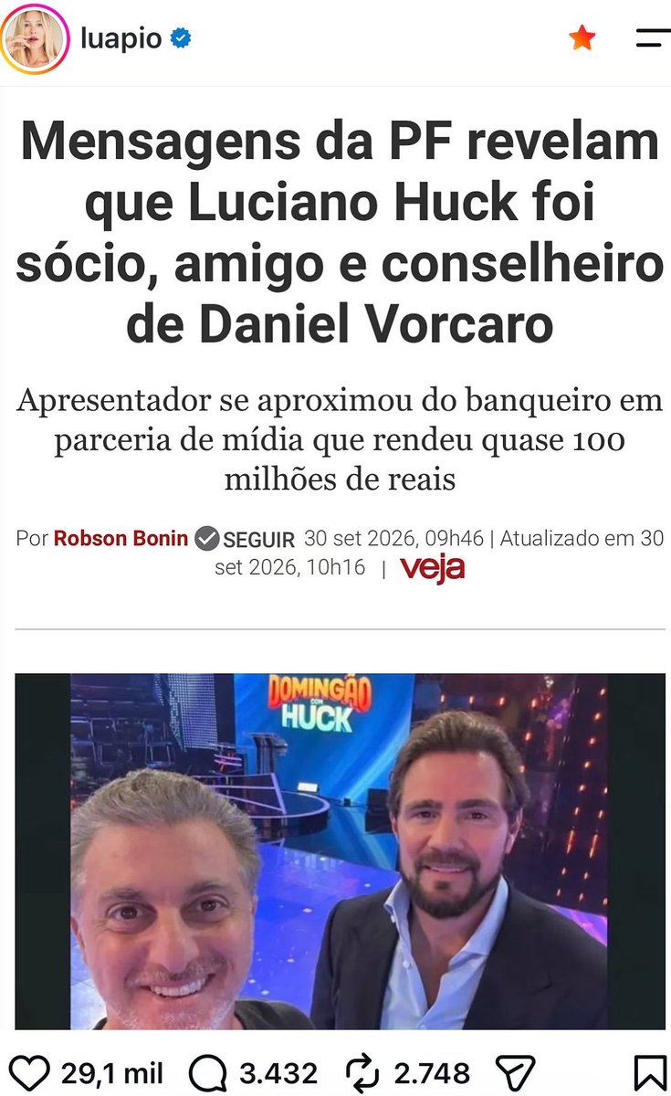 QGdoPOP's tweet photo. Luana Piovani DETONA Luciano Hulk após ler matéria da VEJA: 

“TRAIDOR DA PÁTRIA! TRAIDOR DOS QUE ASSISTEM TEU PROGRAMA!! VOCÊ ESTÁ JUNTO DA MESA DE TODA FAMÍLIA BRASILEIRA E O QUE VOCÊ FAZ? PÕE UMA COBRA PARA DEVORÁ-LOS! VOCÊS NÃO PERPETUARÃO VOSSOS PRIVILÉGIOS! FASCISTAS NÃO PASSARÃO! SIONISTAS NÃO PASSARÃO! A VOZ DO POVO É A VOZ DE DEUS E NÓS NÃO QUEREMOS VOCÊ COM SUA HIPOCRISIA, FINGINDO SER O CARA QUE VOCÊ NÃO É!!! O NOSSO BRASIL DA DONA MARIA E DO SEU ZÉ SILVA NÃO MERECE SUA MENTIRA!”