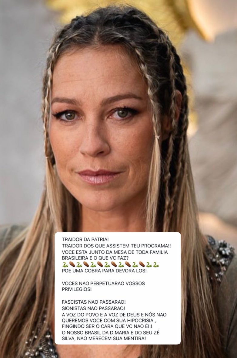 QGdoPOP's tweet photo. Luana Piovani DETONA Luciano Hulk após ler matéria da VEJA: 

“TRAIDOR DA PÁTRIA! TRAIDOR DOS QUE ASSISTEM TEU PROGRAMA!! VOCÊ ESTÁ JUNTO DA MESA DE TODA FAMÍLIA BRASILEIRA E O QUE VOCÊ FAZ? PÕE UMA COBRA PARA DEVORÁ-LOS! VOCÊS NÃO PERPETUARÃO VOSSOS PRIVILÉGIOS! FASCISTAS NÃO PASSARÃO! SIONISTAS NÃO PASSARÃO! A VOZ DO POVO É A VOZ DE DEUS E NÓS NÃO QUEREMOS VOCÊ COM SUA HIPOCRISIA, FINGINDO SER O CARA QUE VOCÊ NÃO É!!! O NOSSO BRASIL DA DONA MARIA E DO SEU ZÉ SILVA NÃO MERECE SUA MENTIRA!”