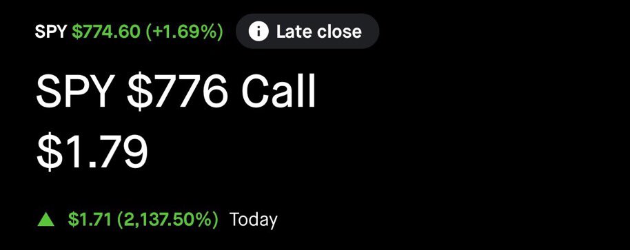 EdwardAlterts's tweet photo. $SPY UP 30% AT 1.79 ❤️ https://t.co/NSW3JPPnYM