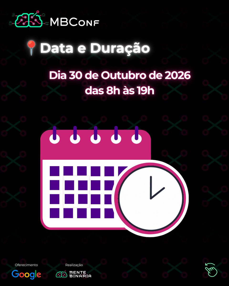 mentebinaria's tweet photo. 🚨 Inscrições abertas para a MBConf 2026.2!

🔐 4 palestras sobre cibersegurança
📅 30/10 | 08h às 19h
📍 São Paulo/SP
☕ Welcome Coffee + almoço
📜 Certificado
🎟️ Evento gratuito

Também buscamos pessoas voluntárias para apoiar o evento!

🔗 https://t.co/Xs8vSuPshW https://t.co/8mw1wabNN6
