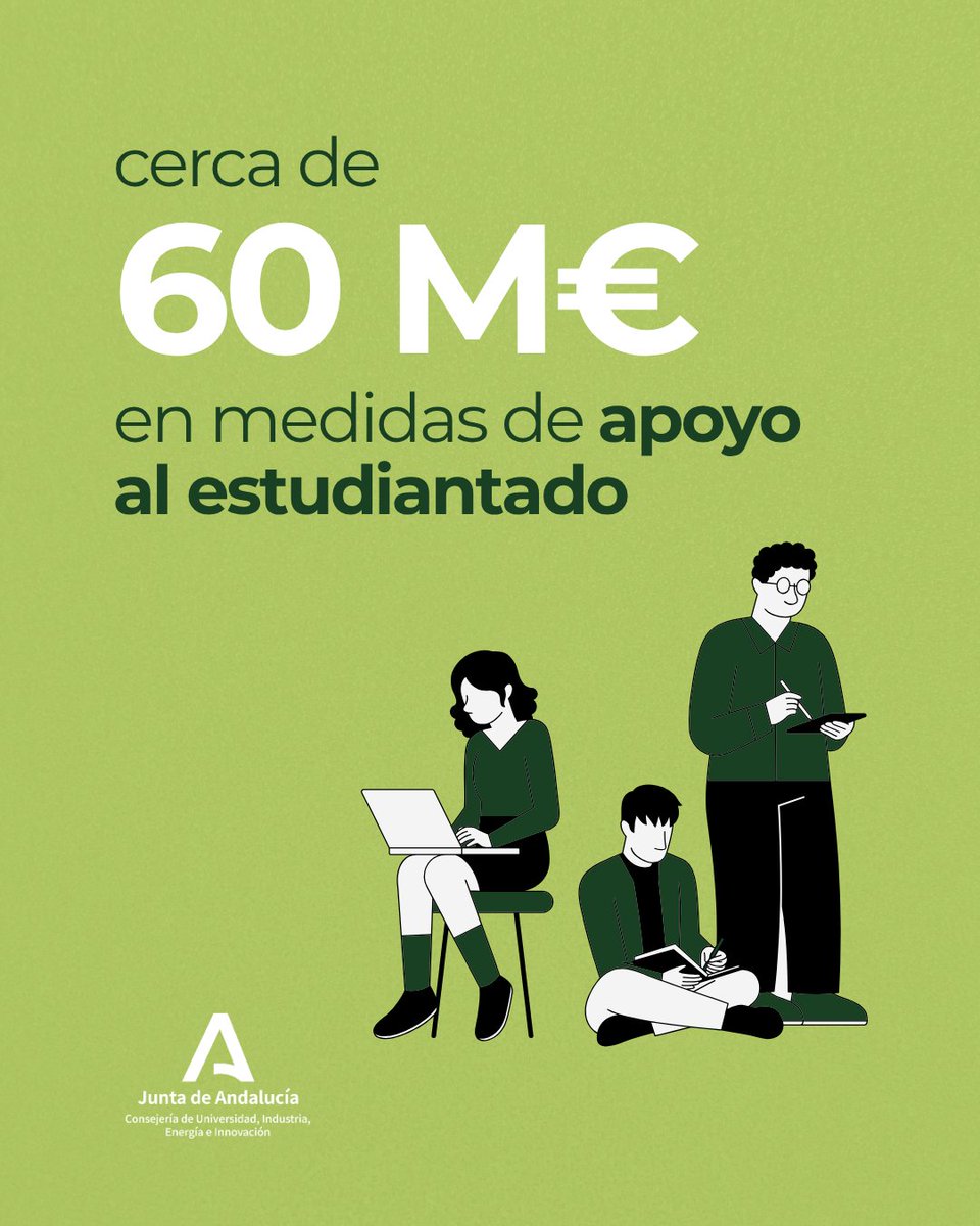UniversidadAnd's tweet photo. @ParadelaJSr 🧑‍🎓👩‍🎓 #ParlamentoAND | Cerca de 60 M€ anuales en medidas para facilitar el acceso a la #universidadpública y garantizar la igualdad de oportunidades.

💶 Precios estables,
📚 bonificación de créditos,
🌎 apoyo a la movilidad y
👫 medidas para colectivos vulnerables. https://t.co/FettEOBLO1