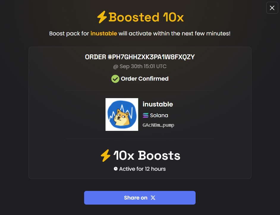 w1llmakeit's tweet photo. 10X BOOST IS LIVE

exactly how $inustable likes it

more boost coming 

ca: GAcNBm6iE2MZdqGhyu7Wb1wTDm8esU2BMQk2bX1ipump https://t.co/1W5JyBRtlt