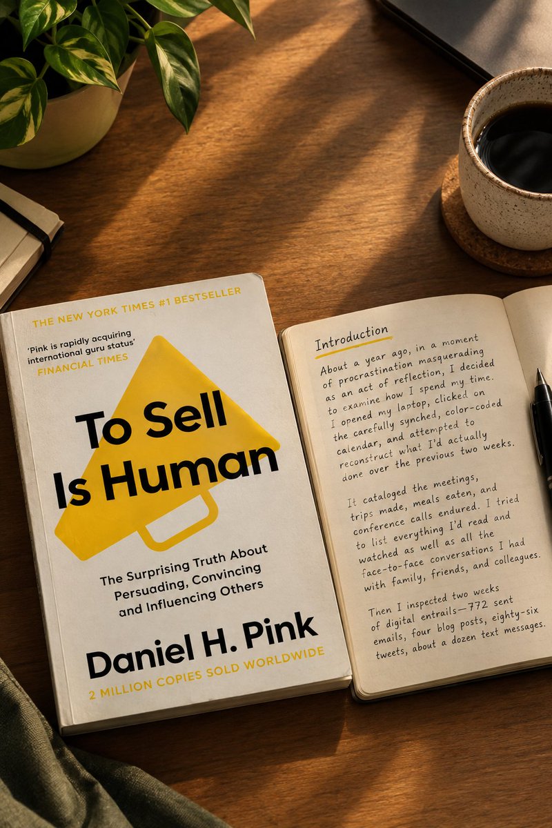 indrajitgope12's tweet photo. Just went through the introduction of To Sell Is Human by Daniel H. Pink, suggested by @phimaanshu .
A fascinating take on how much of our everyday work involves moving people—curious to see where Pink takes this idea next. https://t.co/nc7N5EeU6L