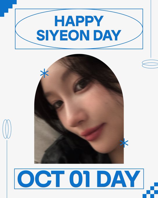 Fan-made graphic celebrating 'HAPPY SIYEON DAY' on 'OCT 01 DAY', featuring an arched portrait of a dark-haired woman.