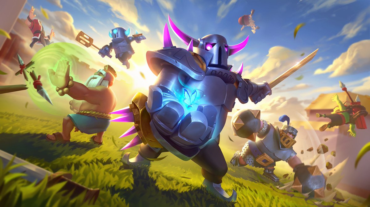 ClashRoyale's tweet photo. Changes are coming to Merge Tactics Season 11 tomorrow!

New BOSS Supers, a fresh Modifier rotation, changes to Super distribution, and more!

Read 📰 https://t.co/Yfsp8atwGA https://t.co/e6BiiClS55