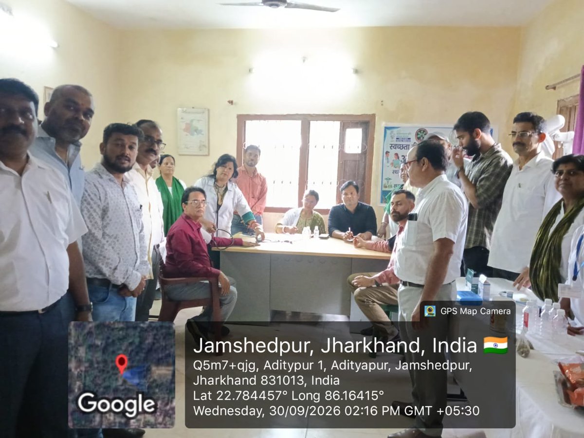 DCseraikella's tweet photo. स्वच्छता ही सेवा-2026 अभियान के तहत जिला आयुष समिति द्वारा पेयजल एवं स्वच्छता प्रमंडल, आदित्यपुर में आयुष स्वास्थ्य जांच शिविर आयोजित किया गया। शिविर में विभागीय कर्मियों, उनके परिजनों एवं आमजनों समेत कुल 80 लोगों की स्वास्थ्य जांच कर आवश्यकतानुसार दवाओं का वितरण किया गया। https://t.co/0PJHaYNmnl