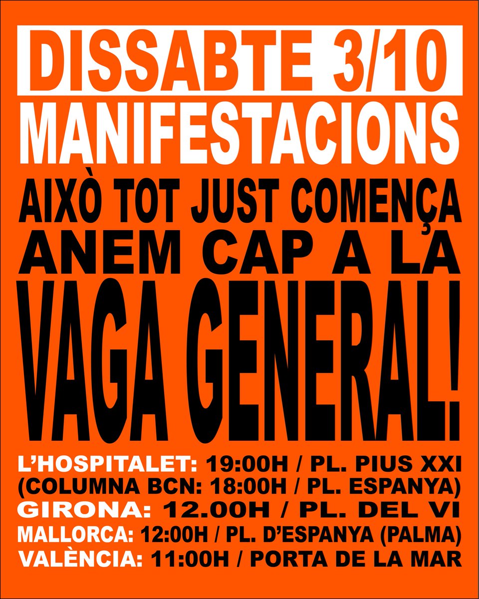 SindicatLloguer's tweet photo. 🔴AIXÒ TOT JUST COMENÇA!
Aquest dissabte, cassolades a tots els ajuntaments. I dissabte, sortim als carrers: que la mobilització no s’aturi! Pel decret Maricarmen 🔥 https://t.co/Nd55rYECF3