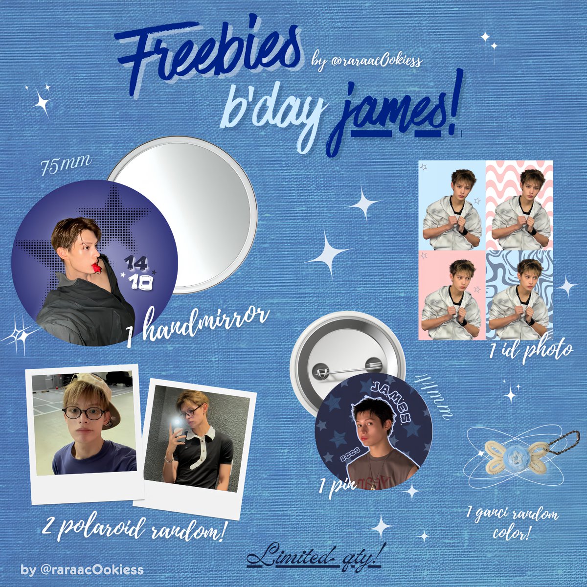 raraacOokiess's tweet photo. ⭑freebies online birthday james ‧˚꒰🐾୭ ˚. ᵎᵎ
𖦹 by @raraacOokiess 𖹭.ᐟ

→ must coer dan sayang abang jamie !
→ no ga/freebies hunter !
→ set 8.999 (no rf)
→ co 🍊 10.10 / 12.00 wib [link tba]
→ ketik uname di note yaa (i'll check)
→ rt+like
→ kinda tag me if u get <3 https://t.co/AnEloZVlhe
