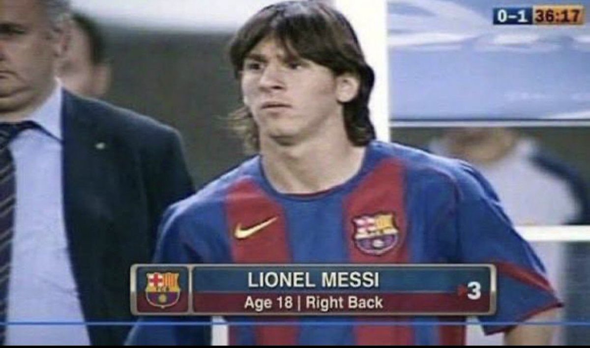 Hemmy_Lfc's tweet photo. Ronaldo fans are claiming he was a midfielder… do they even know Messi started as a right back? 😂 https://t.co/M45HNm3kml