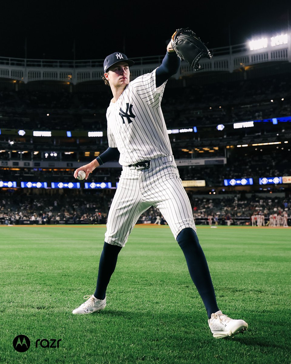 Yankees's tweet photo. In his third postseason start, Cam Schlittler became the sixth pitcher to record two scoreless postseason starts with at least 10K. 

He joins Justin Verlander (3), Sandy Koufax (2), Kevin Brown (2), Randy Johnson (2) and Cliff Lee (2). 

@MotorolaUS x Iconic Wins https://t.co/Sb0b8I3dOI