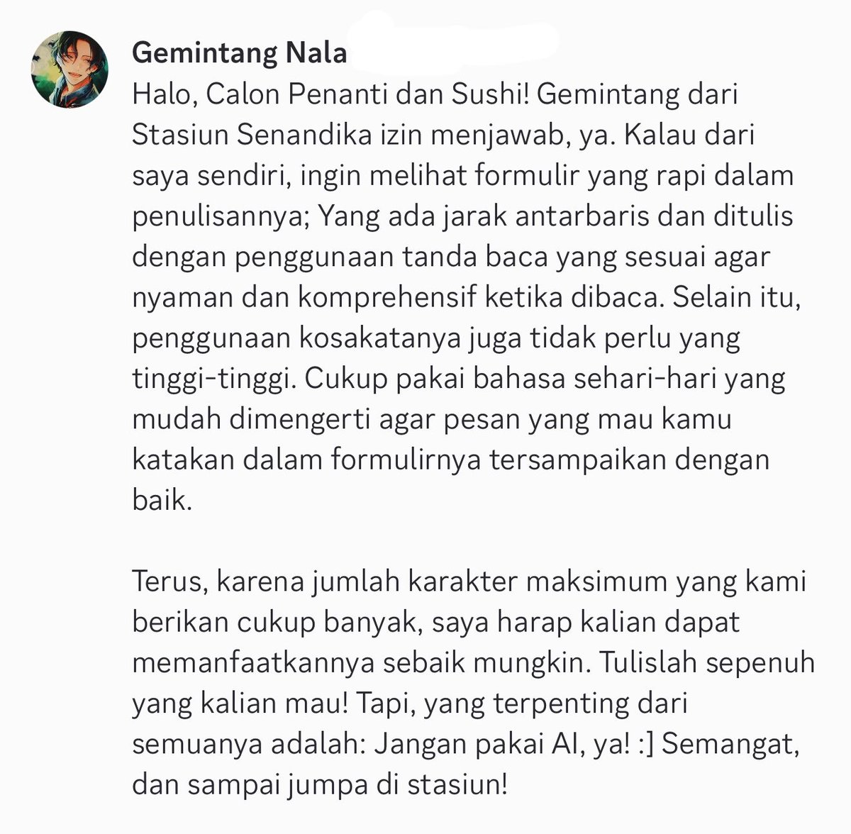 StSenandika's tweet photo. Berikut adalah kriteria formulir dari para pekerja Stasiun Senandika! https://t.co/pifTBUexx6
