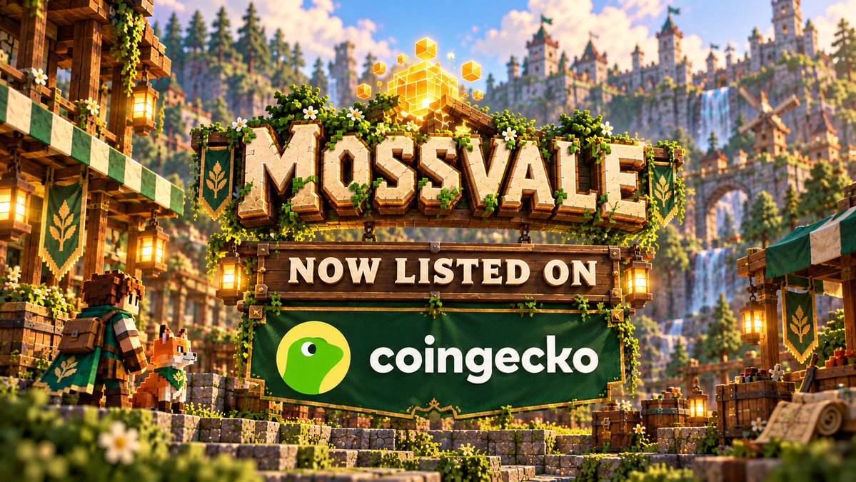 MossvaleMMO's tweet photo. MOSSVALE IS NOW LISTED ON COINGECKO

You can now track $MOSS directly on CoinGecko and follow the market alongside the growing Mossvale economy.

Another step forward as more players join, trade and use $MOSS in-game.

https://t.co/iVC7K8msld https://t.co/1KAF2e3uAd