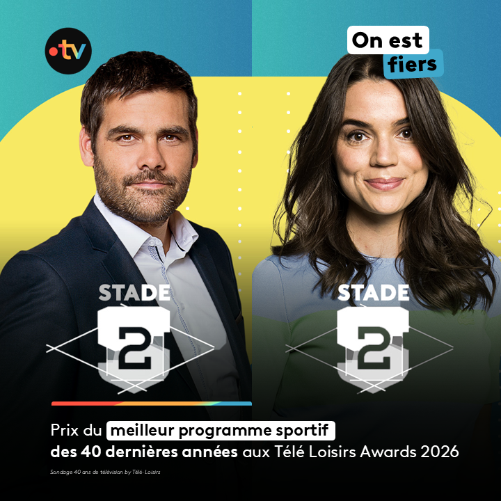 francetvpro's tweet photo. 📺#TLAwards2026 

 Stade 2 remporte le Télé Loisirs Award 2026 du meilleur programme sportif des 40 dernières années
Bravo à toutes les équipes de Stade 2 ! 👏

@francetvsport  @cecilegres  et @lartot https://t.co/oLfLDpd4rI